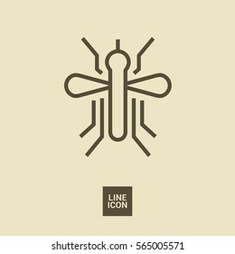mosquito isolated minimal icon. insect graph line vector icon for websites and mobile minimalistic flat design.