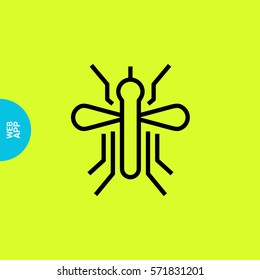 mosquito isolated minimal icon. insect graph line vector icon for websites and mobile minimalistic flat design.