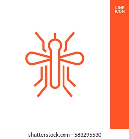 mosquito isolated minimal icon. insect graph line vector icon for websites and mobile minimalistic flat design.