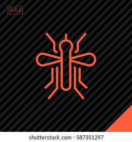 mosquito isolated minimal icon. insect graph line vector icon for websites and mobile minimalistic flat design.