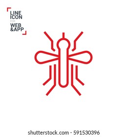 mosquito isolated minimal icon. insect graph line vector icon for websites and mobile minimalistic flat design.