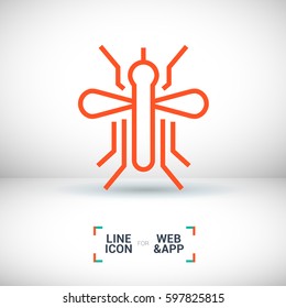 mosquito isolated minimal icon. insect graph line vector icon for websites and mobile minimalistic flat design.