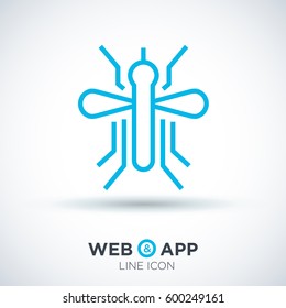 mosquito isolated minimal icon. insect graph line vector icon for websites and mobile minimalistic flat design.