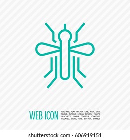 mosquito isolated minimal icon. insect graph line vector icon for websites and mobile minimalistic flat design.