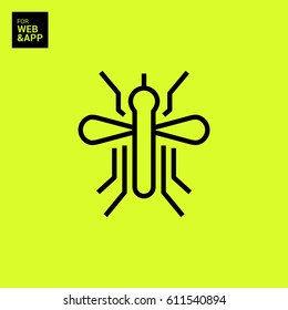 mosquito isolated minimal icon. insect graph line vector icon for websites and mobile minimalistic flat design.