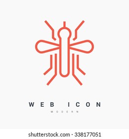 a mosquito isolated minimal single flat linear icon. Line vector icon for websites and mobile minimalistic flat design. Modern trend concept design style illustration symbol