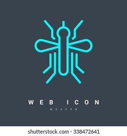 a mosquito isolated minimal single flat linear icon. Line vector icon for websites and mobile minimalistic flat design. Modern trend concept design style illustration symbol