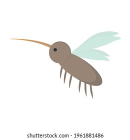 Mosquito. Isolated on white background. Vector illustration.