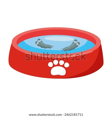 mosquito larva living in pet water food plate
