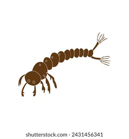 Diseño de ilustración vectorial de icono de larva de mosquito