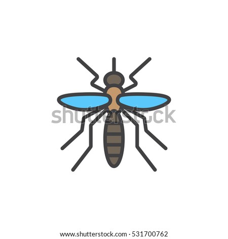 mosquito line icon filled outline vector stock vector royalty free