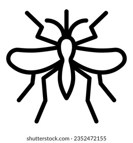 Mosquito line icon, Insects concept, gnat and pest sign on white background, Mosquito insect icon in outline style mobile concept web design. Vector graphics.