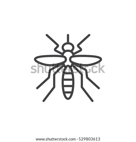 Mosquito line icon, outline vector sign, linear pictogram isolated on white. Symbol, logo illustration