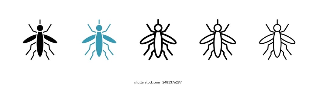Mosquito line icon vector set.