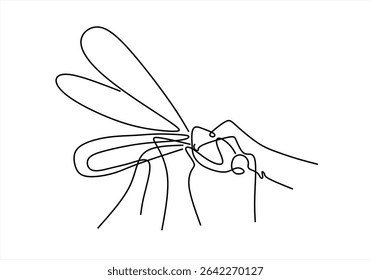 Mosquito . line icon-continuous line drawing. Editable stroke.