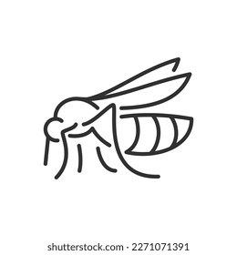 A mosquito, linear icon. Line with editable stroke