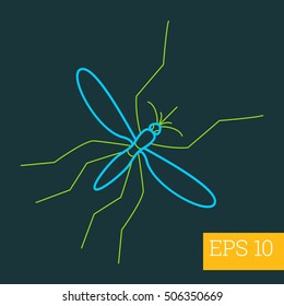 mosquito linear vector illustration. insect outline icon.