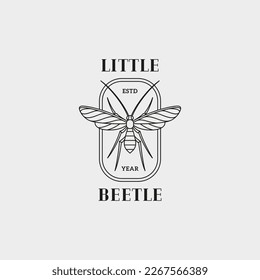 Mosquito logo design template. Linear graphic style. Vector illustration.