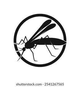 Ilustración vectorial de diseño de logotipo de mosquito. Plantilla de diseño de mosquitos