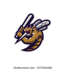 MOSQUITO LOGO MASCOT FOR BASEBALL LOGO VECTOR ILLUSTRATION