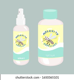 Mosquito Lotion and Spray Vector