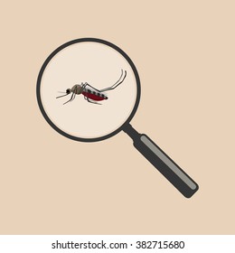 Mosquito with magnifier.