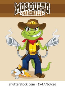 Mosquito Marshall character design vector