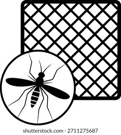 Icono de protección contra insectos de mosquitos y malla