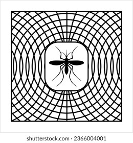 Icono de mosquitera, Ilustración de arte del vector de malla preventiva de insectos de cama