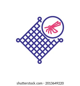 Mosquito Net vector 2 colours line icon style illustration. EPS 10 file 