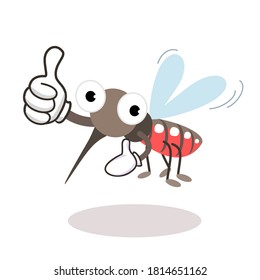 Mosquito on white background vector     	