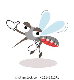 Mosquito on white background vector     	