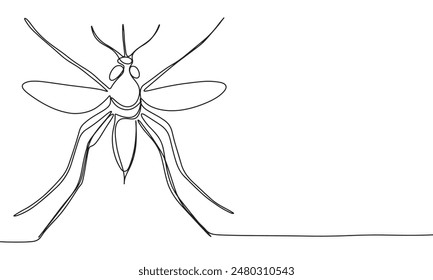 Mosquito one line continuous. Line art Mosquito . Hand drawn vector art.
