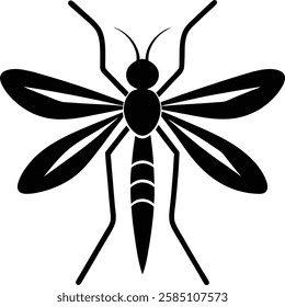A mosquito with outstretched wings silhouette vector illustration design isolated on white background
