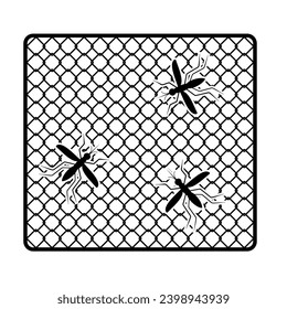 prevención de mosquitos con ilustración del vector de red de acero editable para evitar la propagación del dengue de la malaria y la plaga en la temporada de garrapatas