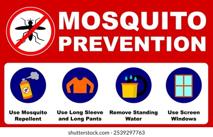 Mosquito prevention infographic printable or suitable to digital campaign. stop dengue stop malaria stop zika virus vector background. world agains mosquito