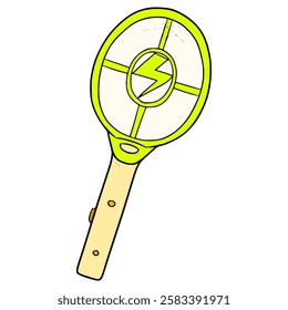 mosquito racket illustration hand drawn isolated vector