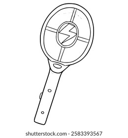 mosquito racket illustration hand drawn outline vector