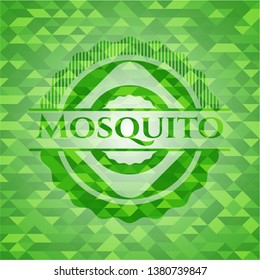 Mosquito realistic green mosaic emblem