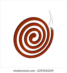 Mosquito Repellent Coil Icon, Bug, Insect Killer Smoldering Spiral Incense Vector Art Illustration svg