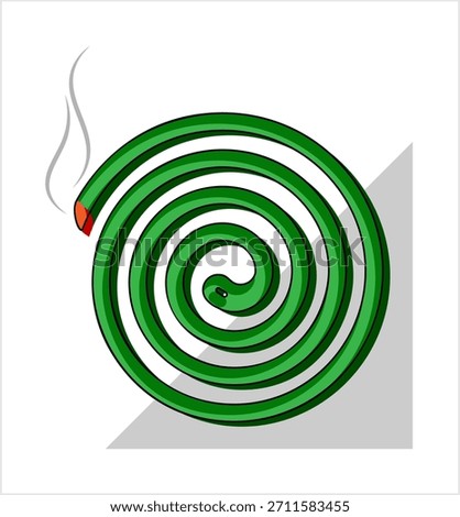 Mosquito Repellent Coil Icon, Bug, Insect Killer Smoldering Spiral Incense Vector Art Illustration