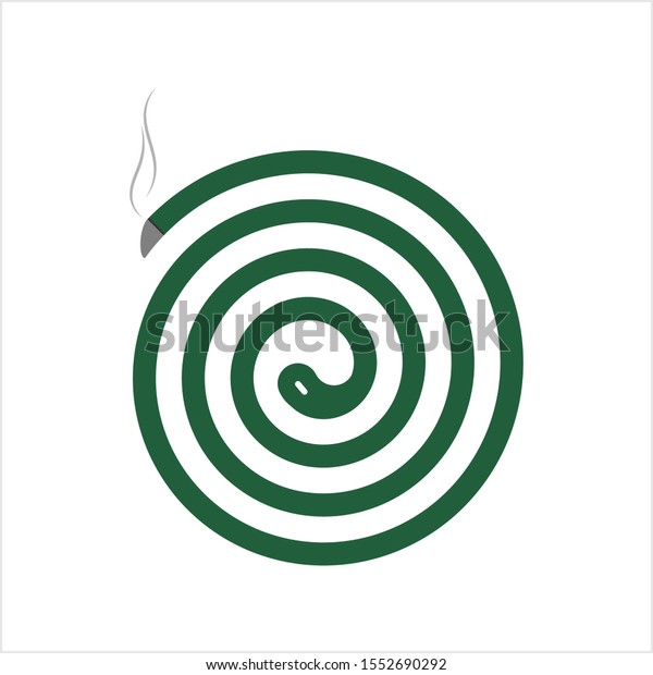 Mosquito Repellent Coil Icon,\
Bug, Insect Killer Smoldering Spiral Incense Vector Art\
Illustration