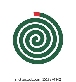 Mosquito repellent coil illustration, green spiral insect repellant - Vector