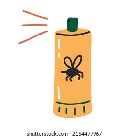 Mosquito Repellent Icon. Hand Drawn Flat Style. Vector Illustration.