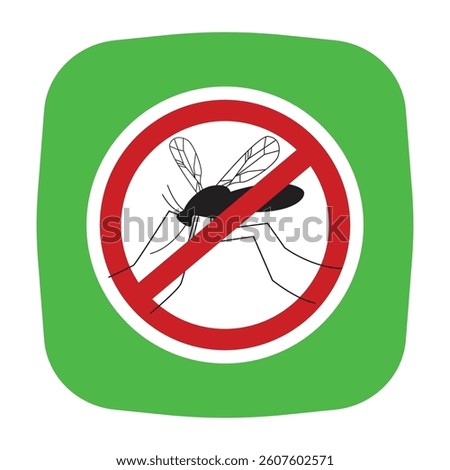 Mosquito repellent sticker vector cartoon illustration isolated on a white background.