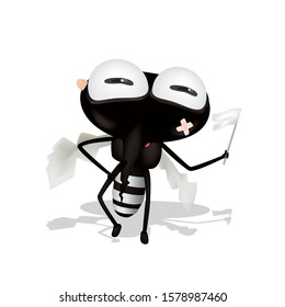 Mosquito repellent vector , stop mosquito sign. Vector illustration of the loser mosquito. Mosquito character.