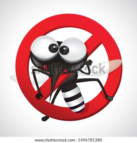 Mosquito repellent vector , stop mosquito sign , no mosquito. Vector illustration