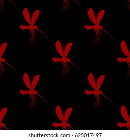 mosquito seamless pattern. Bloodsucking insects ornament. gnat texture
