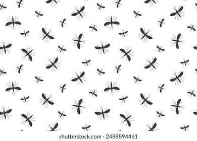 mosquito seamless pattern- vector illustration