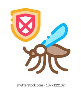 Mosquito Shield Icon Vector. Outline Mosquito Shield Sign. Isolated Contour Symbol Illustration